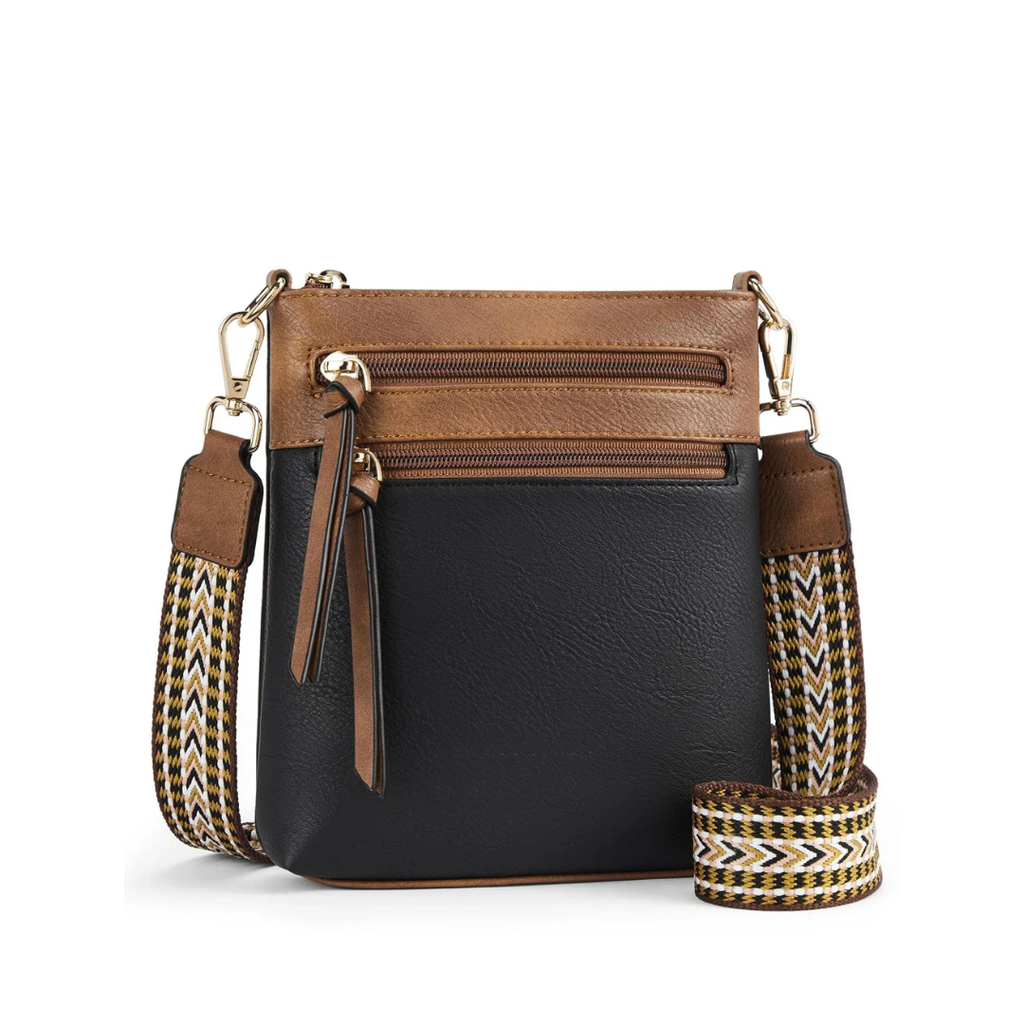 Stijlvolle Crossbody Zwart-Bruin