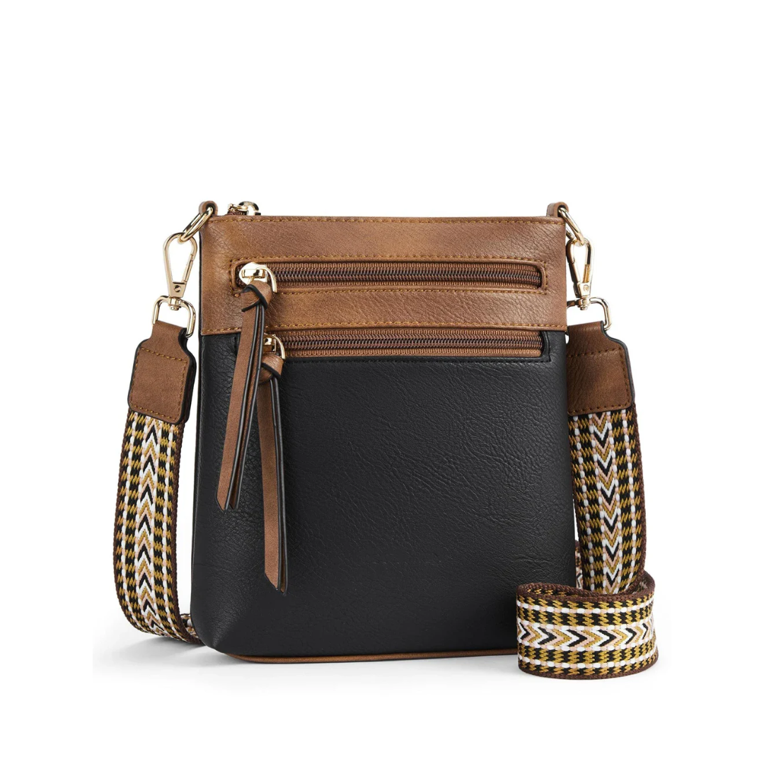 Stijlvolle Crossbody Zwart-Bruin