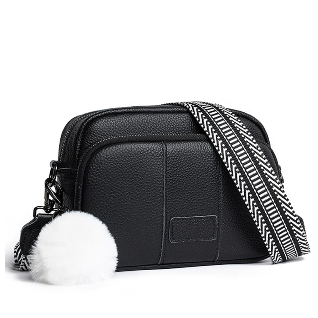 Chique Pompon Crossbody Zwart