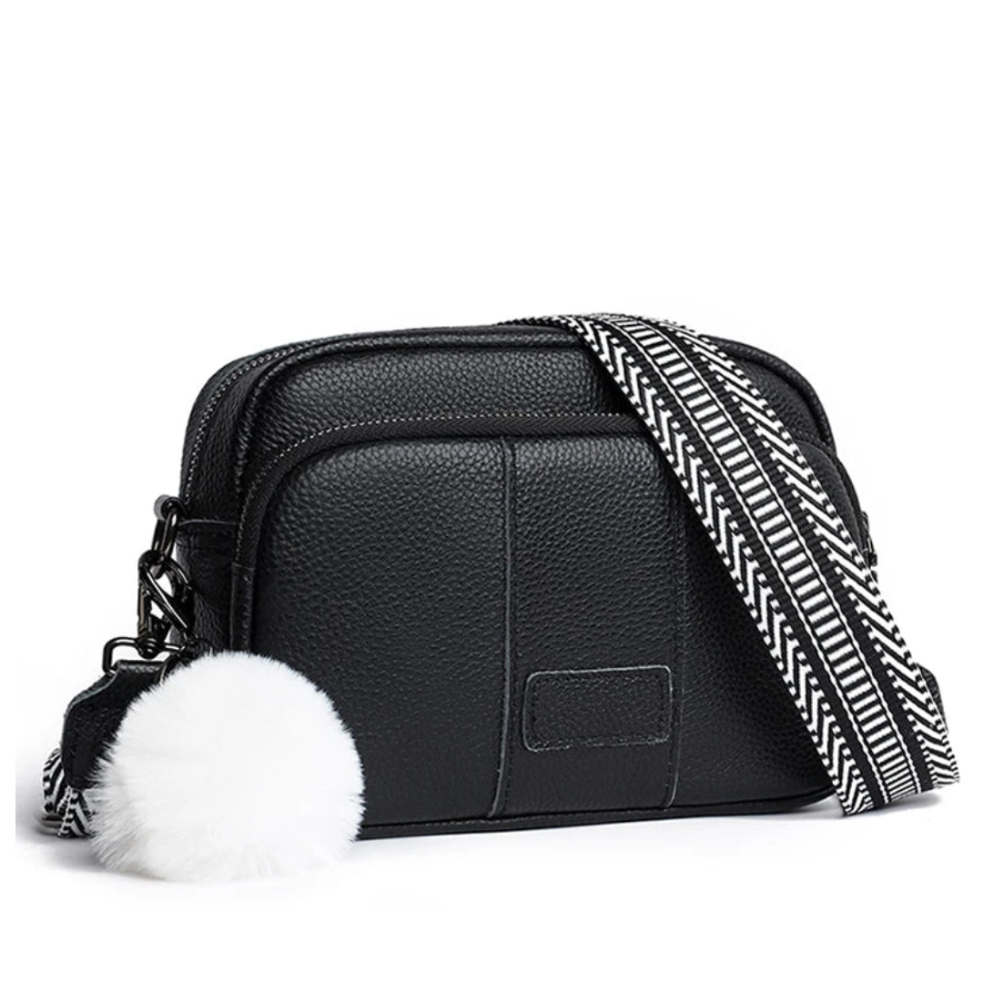 Chique Pompon Crossbody Zwart