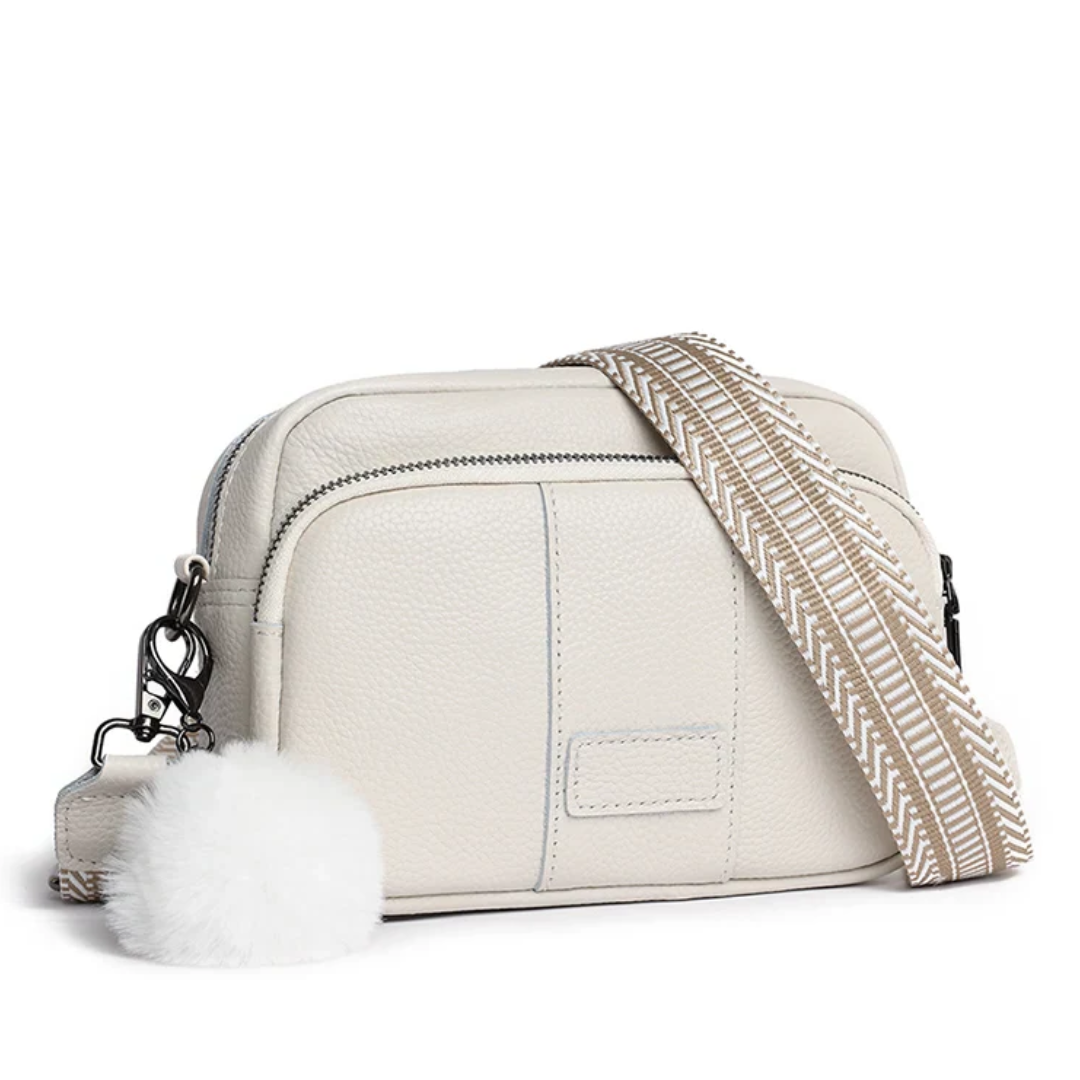 Chique Pompon Crossbody Beige