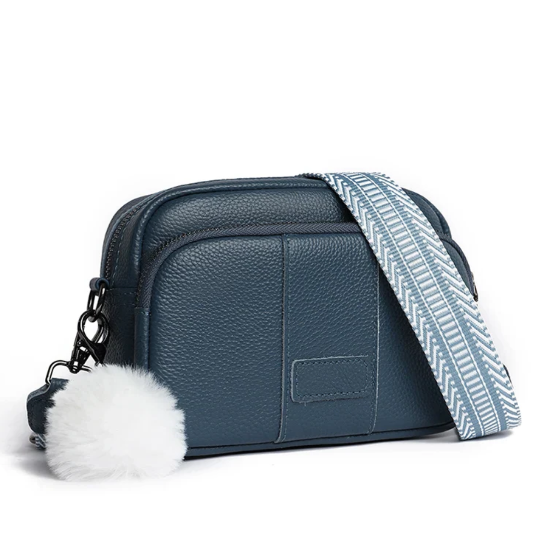 Chique Pompon Crossbody Blauw