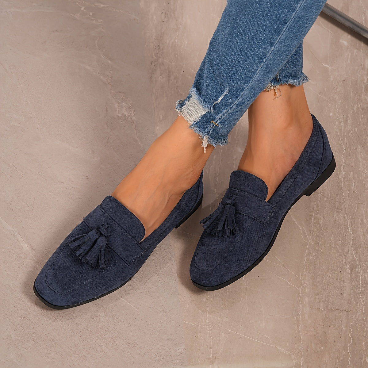 Minne | Loafer met Kwast Marineblauw