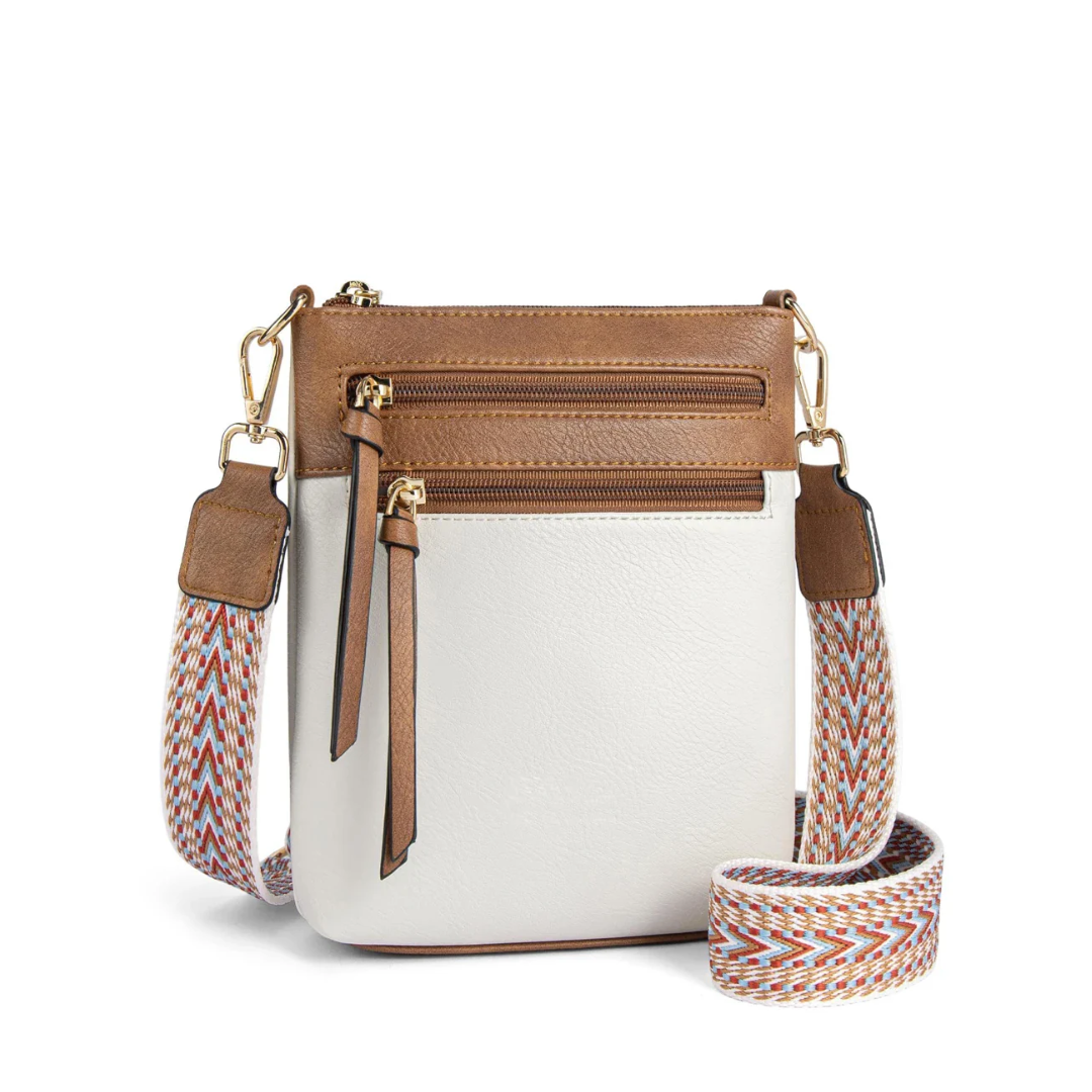 Stijlvolle Crossbody Wit-Bruin