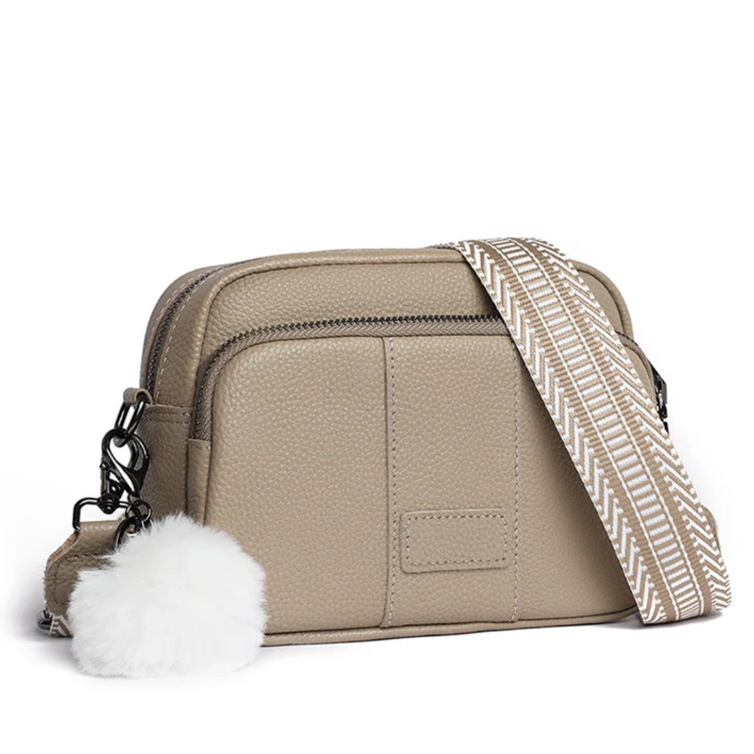 Chique Pompon Crossbody Khaki