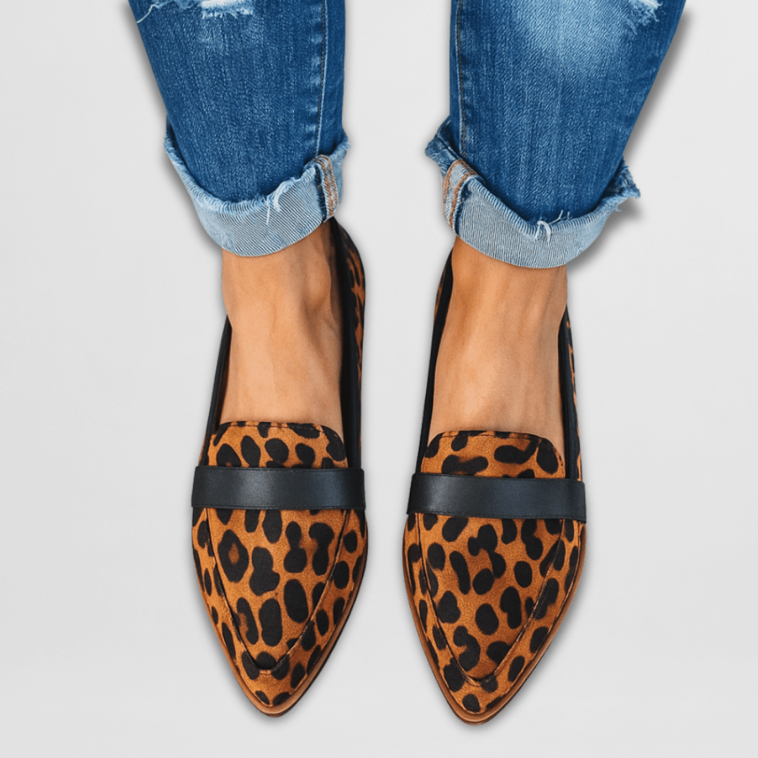Helen | Orthopedische zachte suede instappers Luipaard