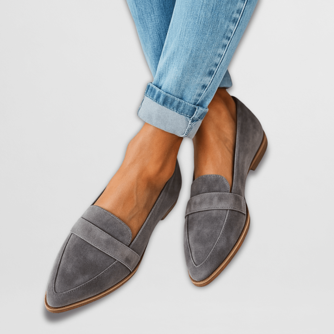 Helen | Orthopedische zachte suede instappers Grijs