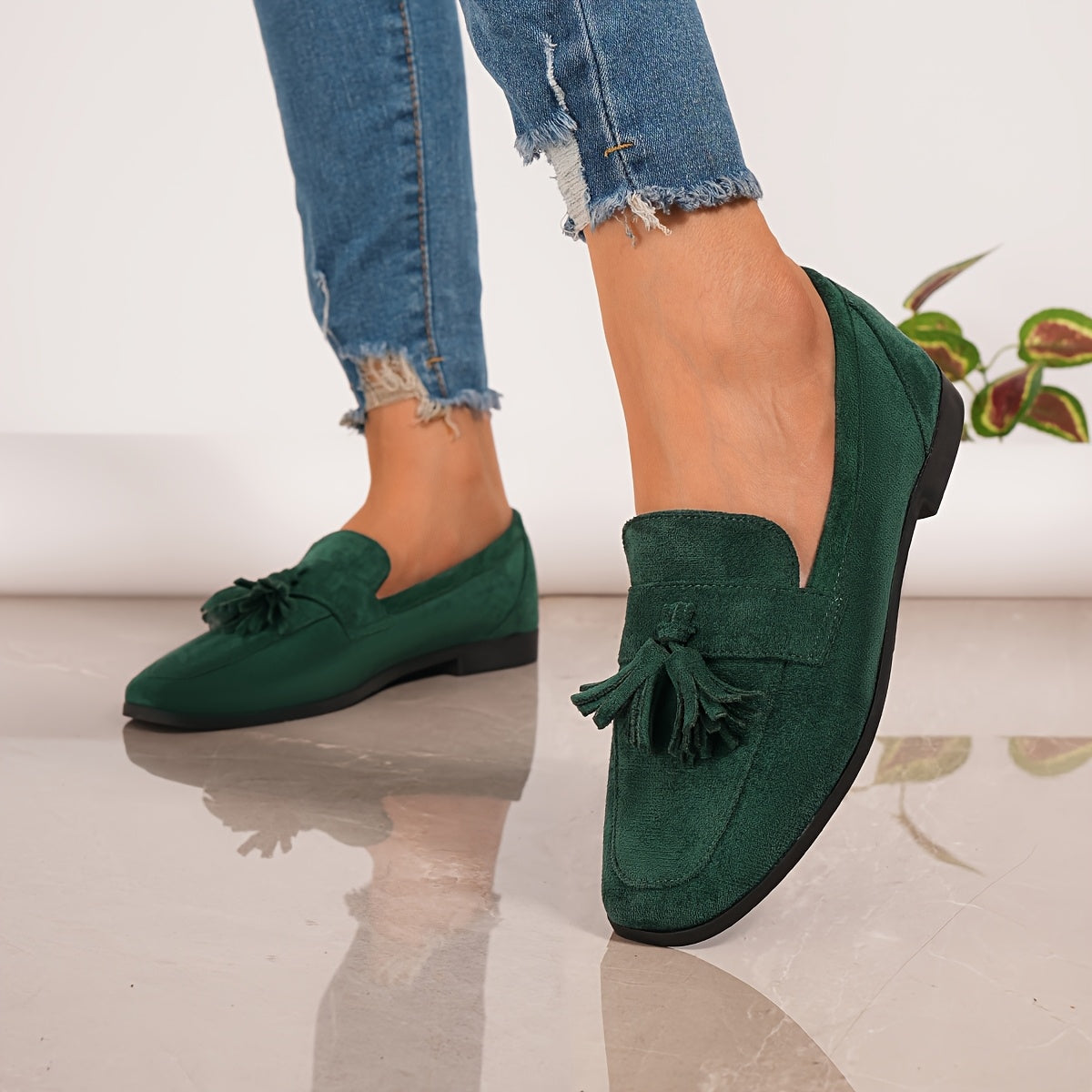 Minne | Loafer met Kwast Groen