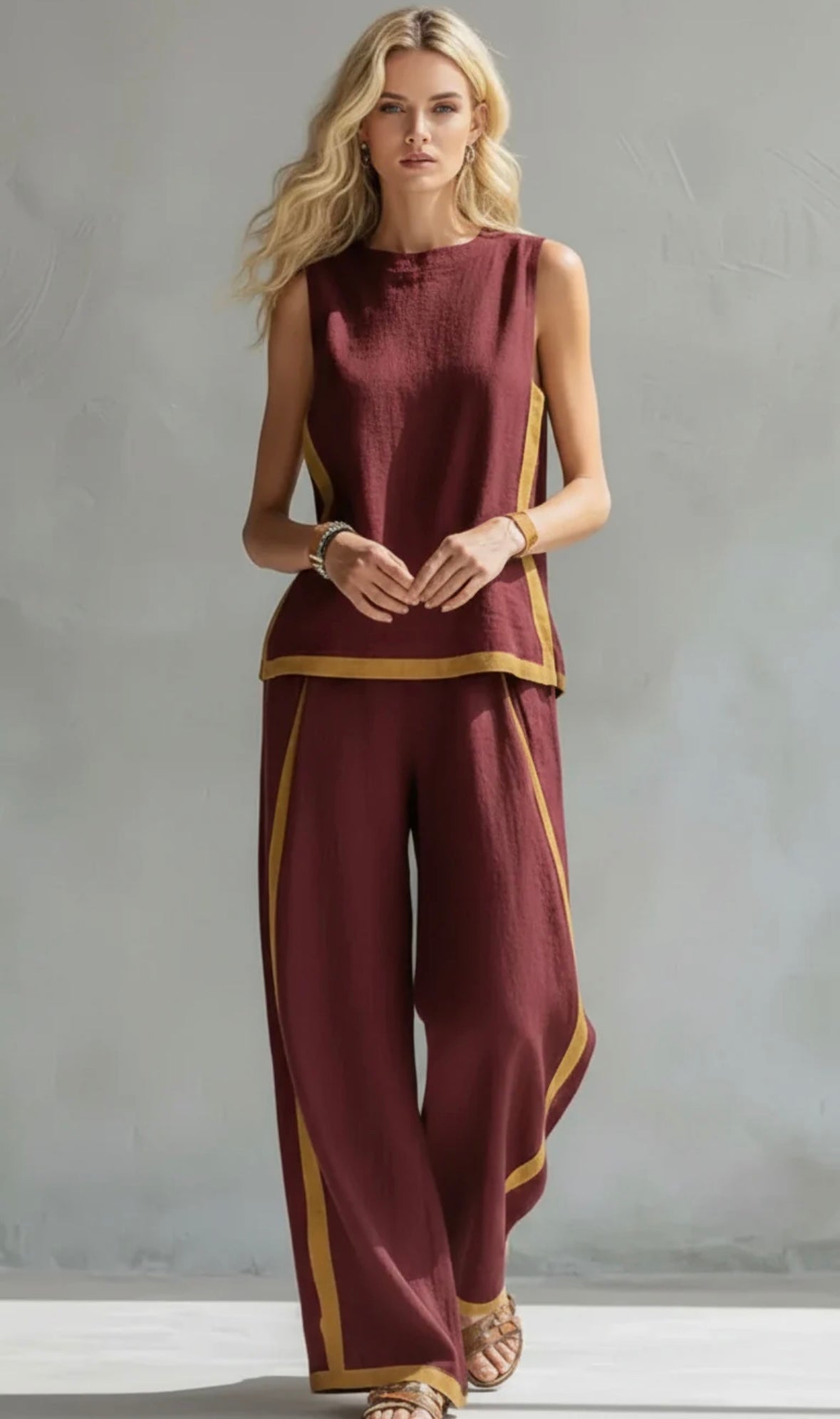 Leila™ | Elegante Twee-delige Set Bordeau